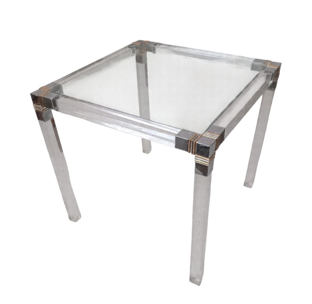 Perspex bijzettafel Plexiglas tafel jaren '70, Huis en Inrichting, Tafels | Eettafels, Gebruikt, 50 tot 100 cm, Rechthoekig, Glas