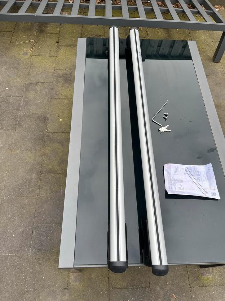 Nieuwe dakdragers voor auto met dakrail (118 cm), Auto diversen, Dakdragers, Nieuw, Ophalen