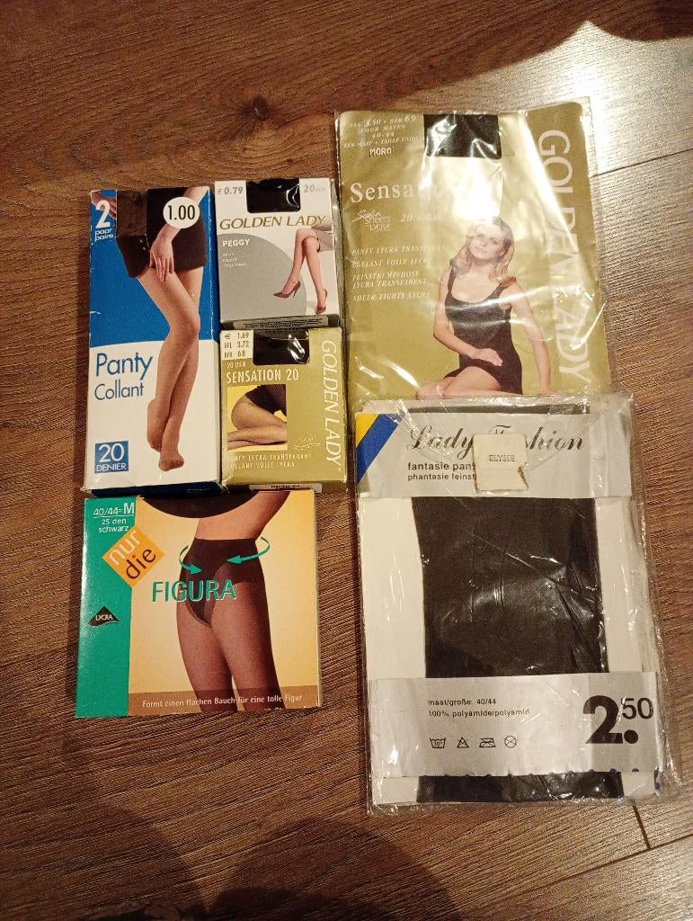 9 paar panty's mt 38-44 20Den en 25Den, Kleding | Dames, Zwart, Nieuw, Maat 40/42 (M), Ophalen of Verzenden