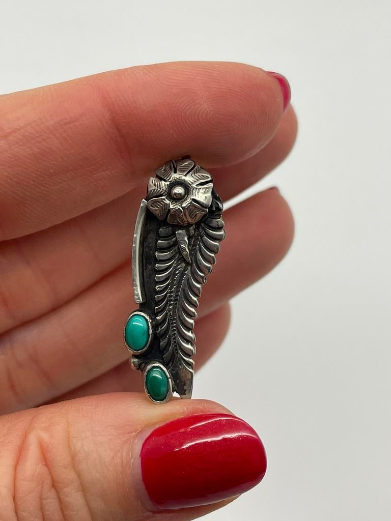 D141 Prachtige zilveren Navajo hanger, Overige voorstellingen, Ophalen of Verzenden, X, Met edelsteen