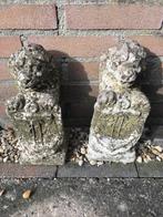 Tuinbeelden leeuwtjes, Ophalen, Gebruikt, Steen, Dierenbeeld
