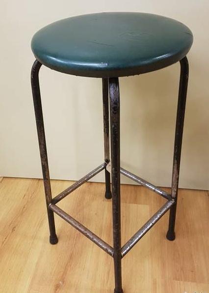 12074 stoere industriele vintage barkruk kruk werkkruk stoer, 1 kruk, Ophalen, Gebruikt, 60 tot 90 cm