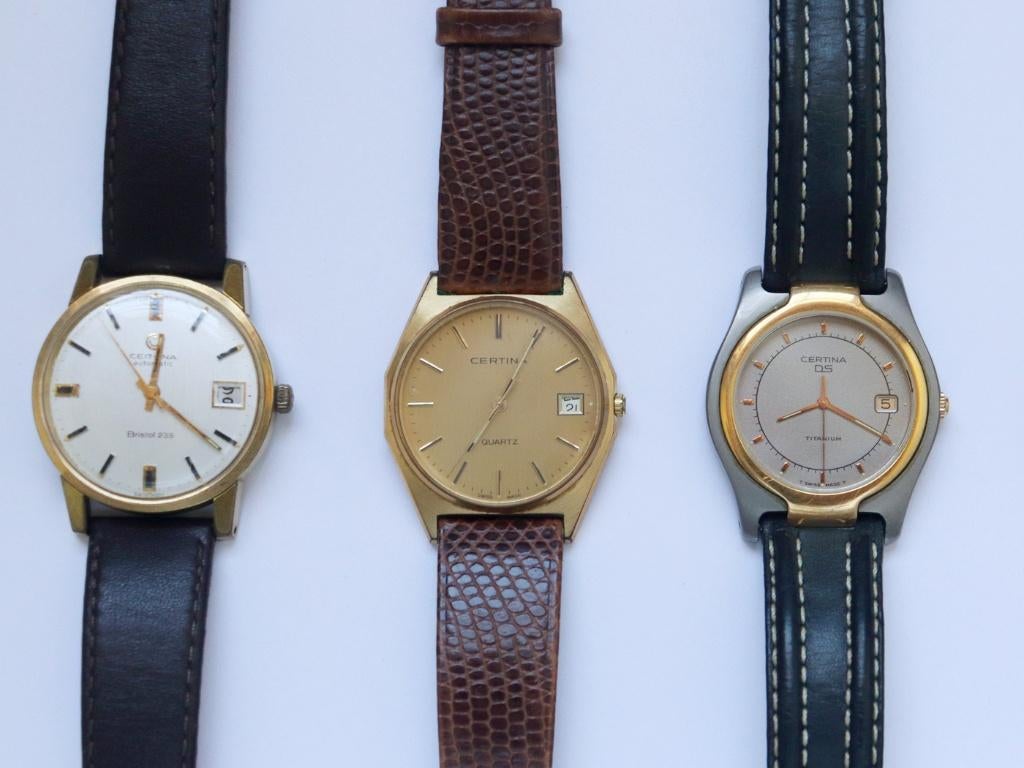 3 Certina herenhorloges, Overige merken, Overige materialen, Polshorloge, Ophalen of Verzenden