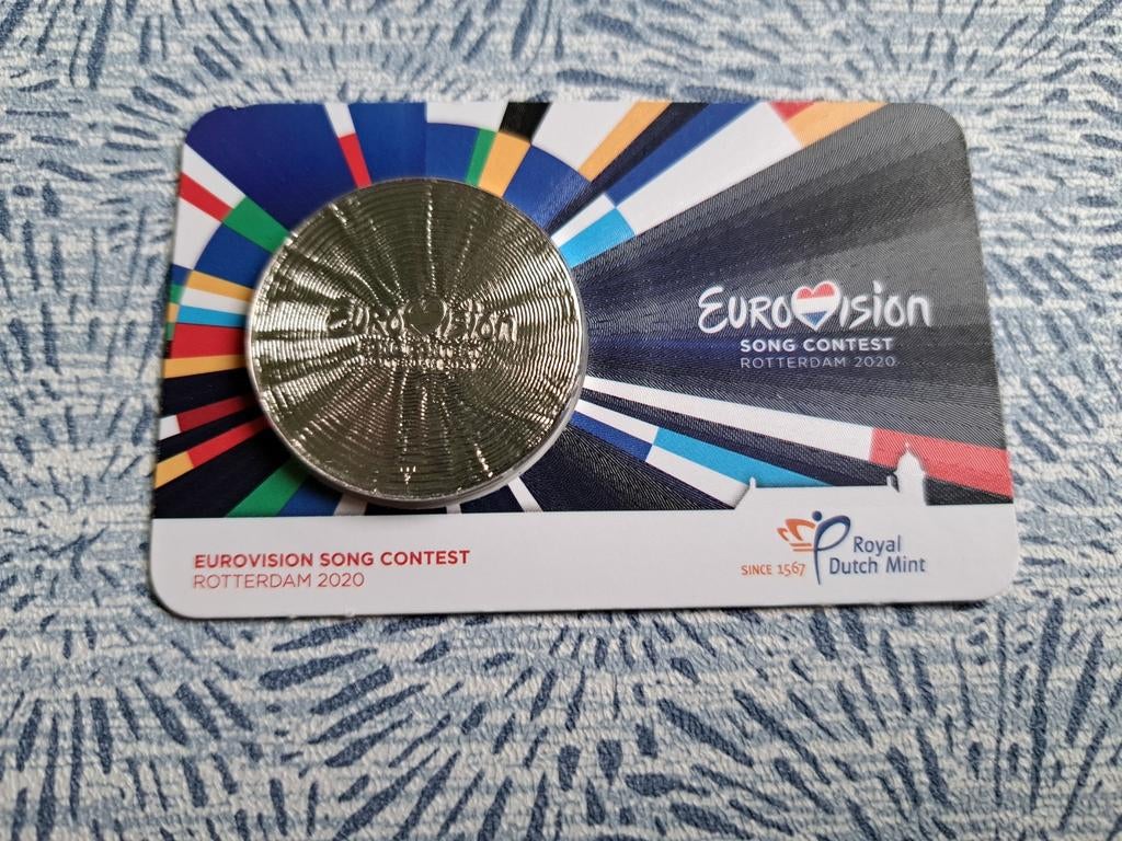 Penning 65 jaar Songfestival 2020 in coincard, Ophalen of Verzenden, Overige materialen, Nederland