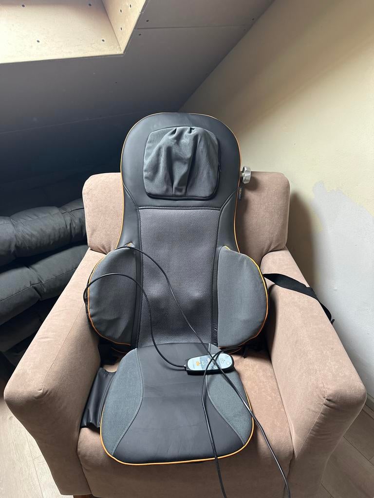 vidaXL Sta-op-massagestoel elektrisch verstelbaar stof crèmekleurig