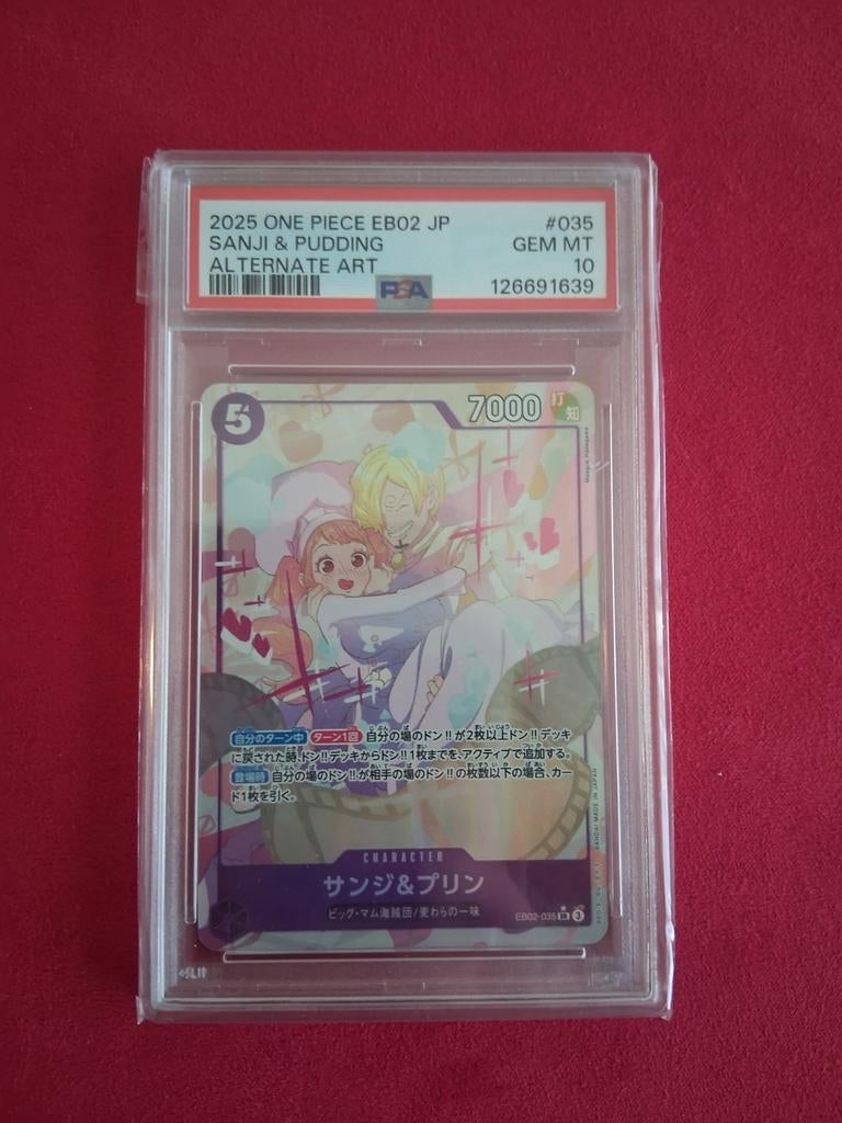 One Piece EB02-035 Sanji & Pudding PSA 10 Japanse kaart, Ophalen of Verzenden