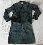 Groene suède rok en blazer, Costes, maat M, Maat 38/40 (M), Kostuum of Pak, Ophalen of Verzenden, Zo goed als nieuw