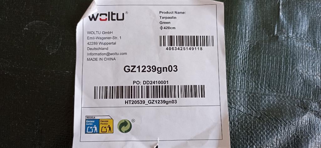 Rond zeil 420cm met spankoord en spanner, Ophalen of Verzenden, Nieuw