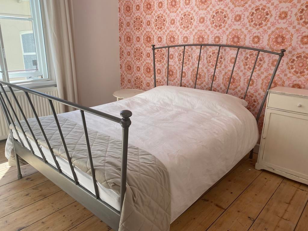 Autentiek 2 persoonsbed, Ophalen, Gebruikt, 90 cm, Tweepersoons