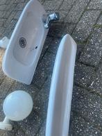 Witte Duravit wastafel met kraan en planchet, Doe-het-zelf en Verbouw, Sanitair, Ophalen, Gebruikt, Chroom, Wastafel