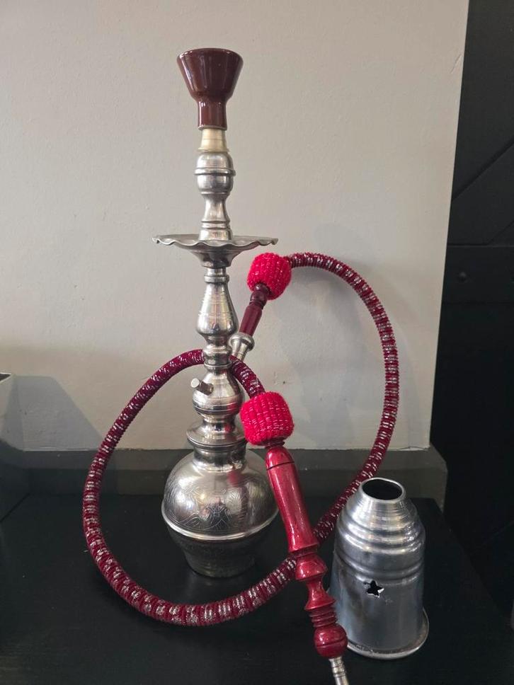 Egyptische waterpijp shisha decoratie compleet, Verzamelen, Rookartikelen, Aanstekers en Luciferdoosjes, Zo goed als nieuw, (Water)pijp