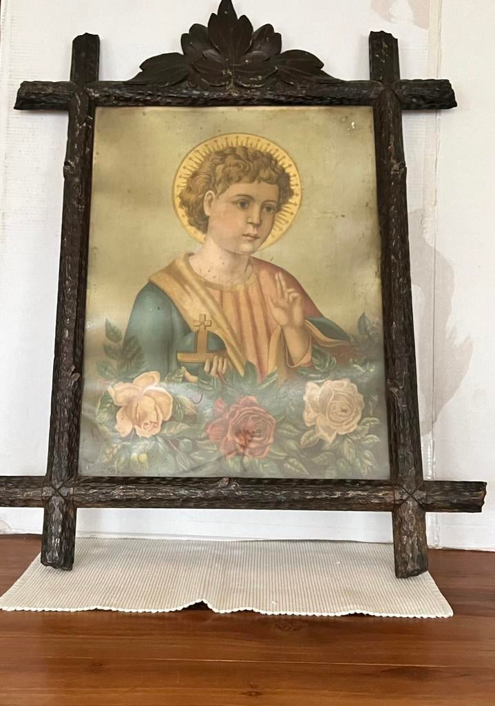 Vintage Icoon jonge Jesus, Antiek en Kunst, Antiek | Religie, Ophalen of Verzenden