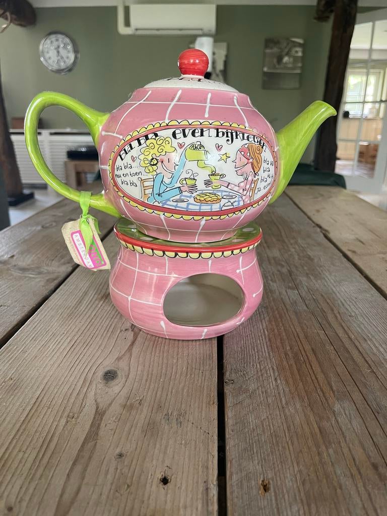 Nieuwe Blond Theepot met Warmhouder - Gezellig Design, Huis en Inrichting, Keuken | Keukenbenodigdheden, Theepot/fluitketel, Nieuw