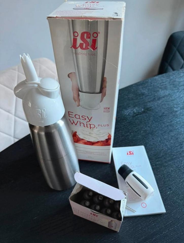 iSi whip plus slagroomspuit met 8 originele gaspatronen, Huis en Inrichting, Keuken | Keukenbenodigdheden, Zo goed als nieuw, Ophalen of Verzenden