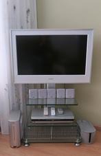 Sony Bravia TV met JVC surround system en glazen audiomeubel, Ophalen, Gebruikt