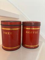 Antieke blikken rood thee en koffie, Ophalen of Verzenden, Gebruikt, Koffie, Overige merken