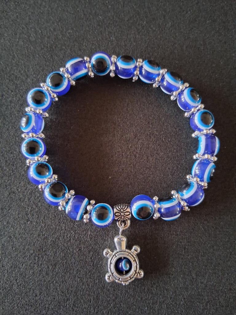 Nazar-boze oog armband bedeltje schildpadje, Overige materialen, Overige kleuren, Nieuw, Ophalen of Verzenden