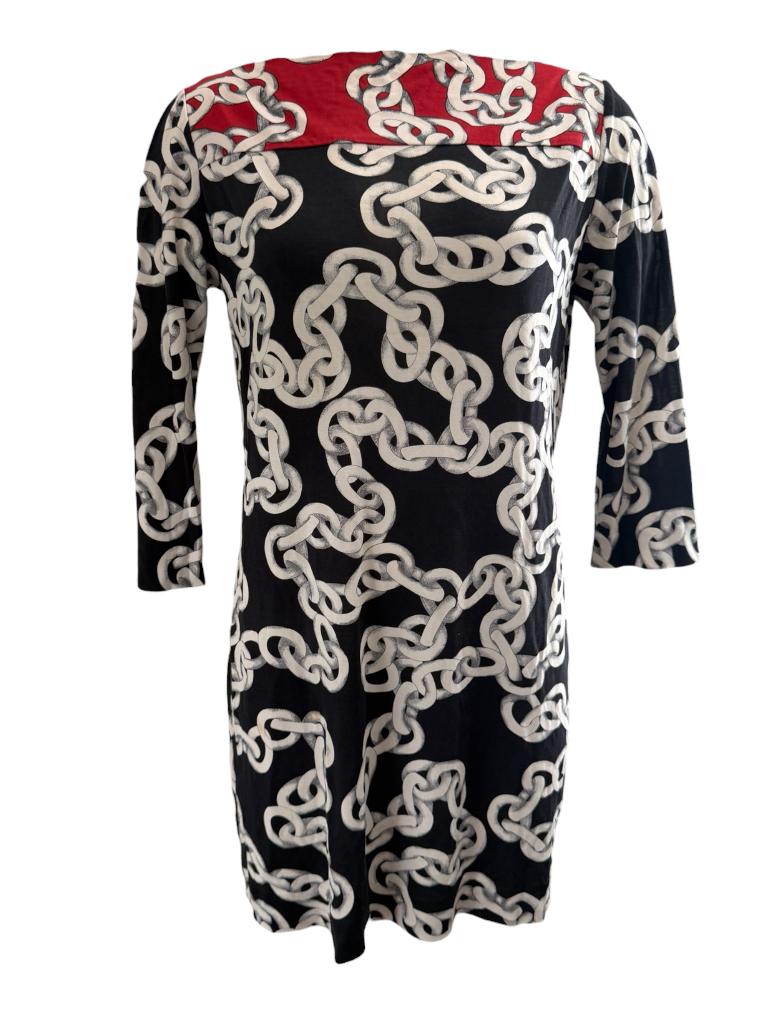 Diane von Furstenberg jurk L, Kleding | Dames, Jurken, Zo goed als nieuw, Zwart, Onder de knie, Ophalen of Verzenden