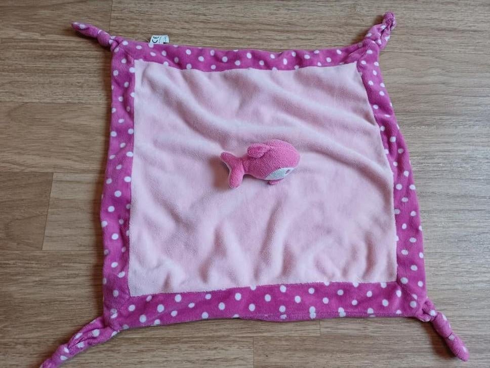Toi toys action roze doekje knuffeldoekje dolfijn walvis, Ophalen of Verzenden, Zo goed als nieuw