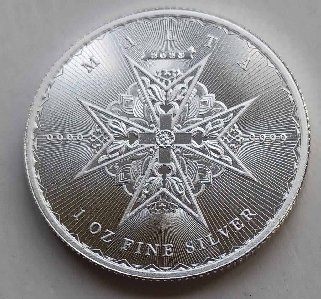 1 ounce zilveren maltezer kruis, Ophalen of Verzenden, Zilver