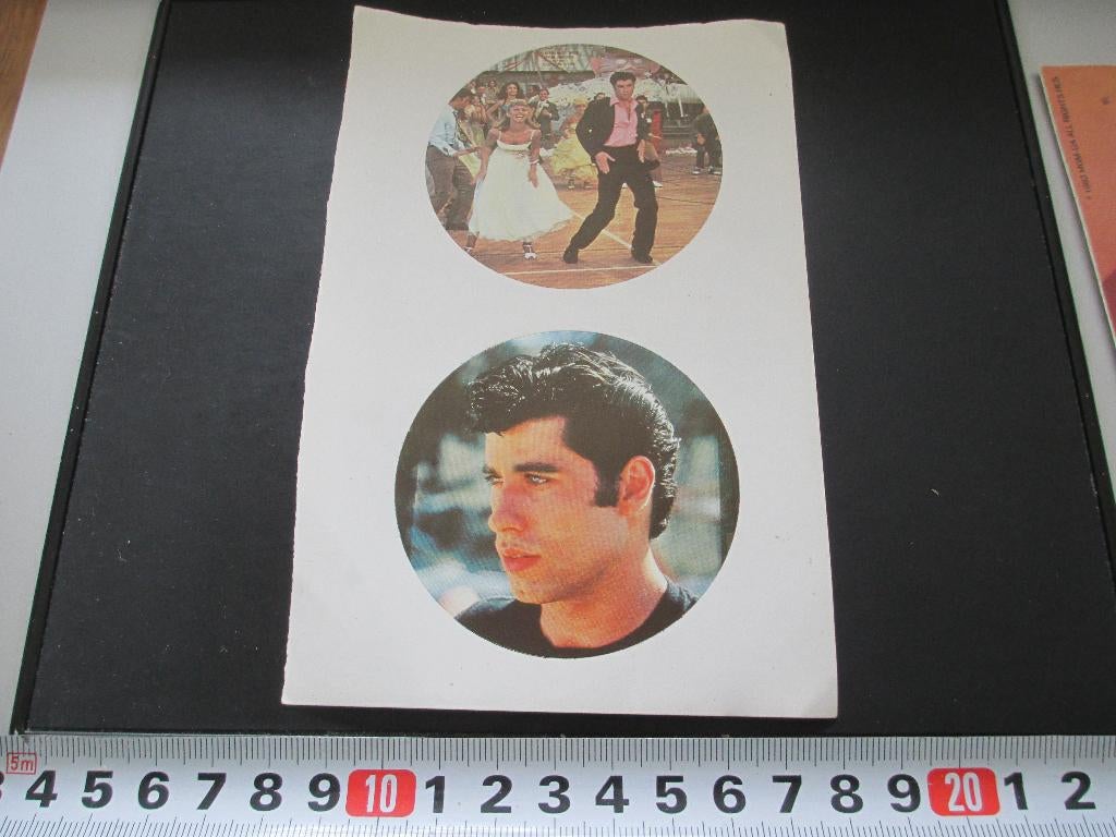 sticker set grease john travolta olivia newton-john, Verzamelen, Ophalen, Zo goed als nieuw