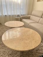Travertin volwaardige salontafels - 80cm en 90cm diameter, Ophalen, Overige materialen, 50 tot 100 cm, Rond