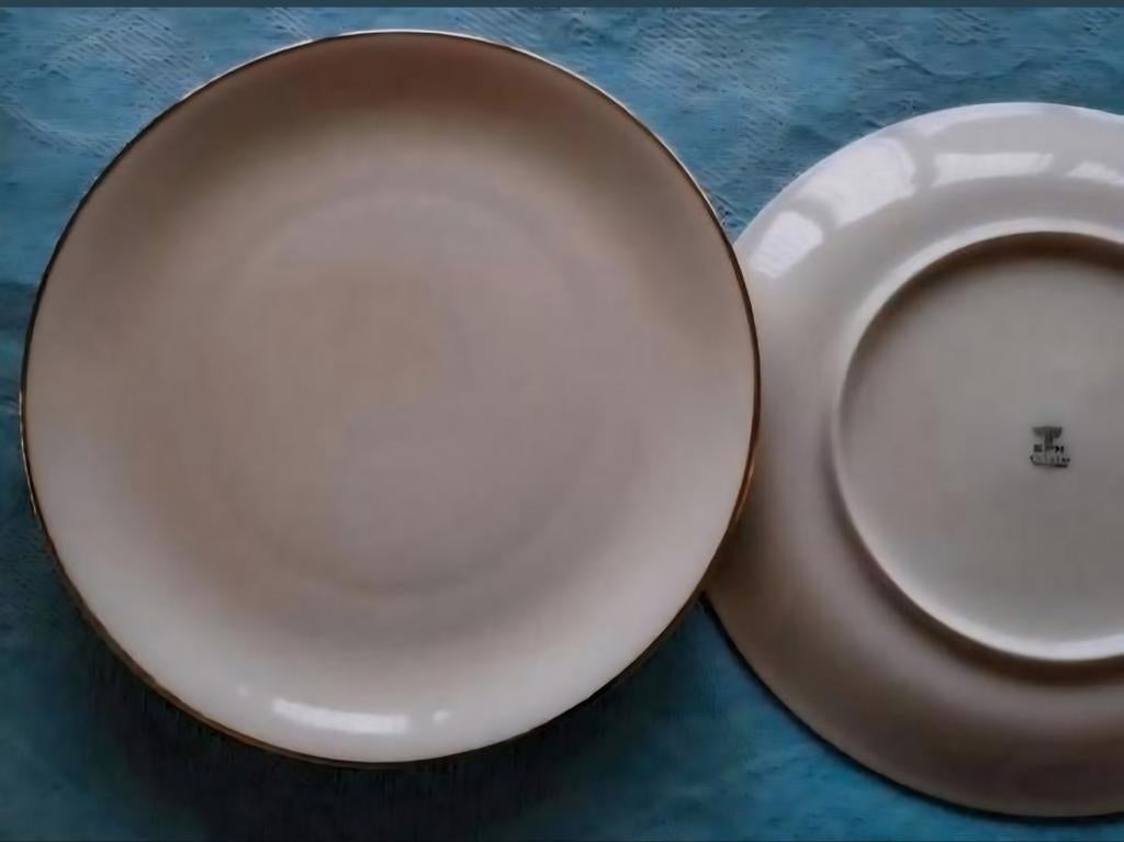 Royale KPM Germany Krister creme borden gouden bies, Antiek en Kunst, Antiek | Servies los, Ophalen of Verzenden