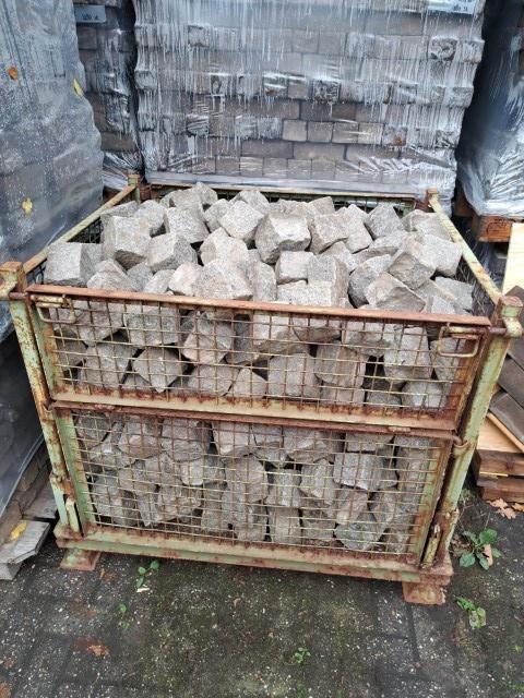 granieten kinderkopjes grijs 10x10x10 cm, bestrating, stenen, Tuin en Terras, Tegels en Klinkers, Gebruikt, Overige typen, Natuursteen