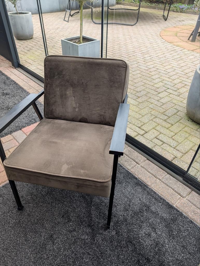 Groene stoel van Woood met armleuningen, Ophalen