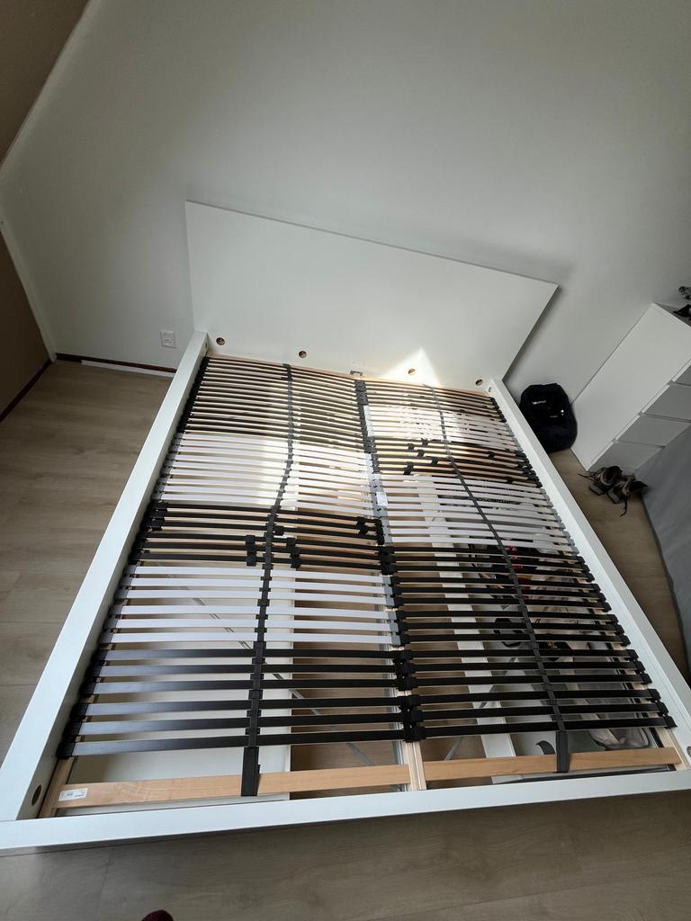 Ikea tweepersoons malm bed incl lades, Huis en Inrichting, Slaapkamer | Bedden, Wit, Tweepersoons, Ophalen of Verzenden, Zo goed als nieuw