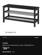 2x Halbank bank met schoenenrek schoenenkast Tjusig Ikea, Ophalen, Nieuw