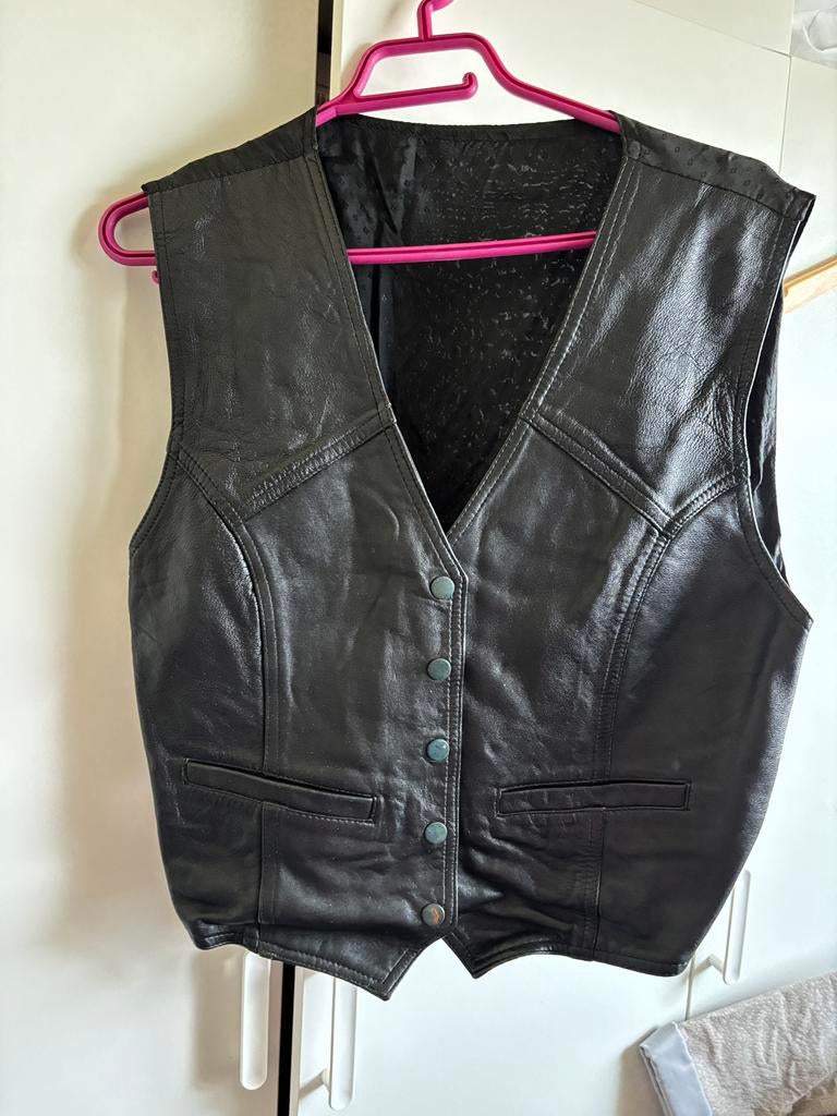 Leren gilet, Ophalen of Verzenden, Nieuw, Maat 38/40 (M), Zwart