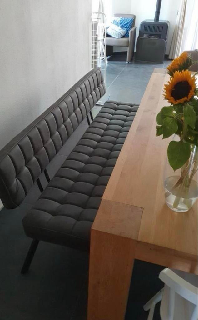 Moderne zwarte eetkamerbank in nette staat 180cm, Huis en Inrichting, Banken | Sofa's en Chaises Longues, Gebruikt, Driepersoons