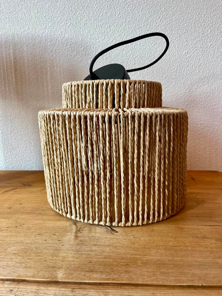 Rieten lampenkap, Huis en Inrichting, Lampen | Lampenkappen, Bruin, 25 tot 50 cm, Japandi | Boho | Vintage, Rond