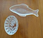 2 glazen puddingvormen vis en anker vintage, Antiek en Kunst, Ophalen of Verzenden