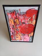 Een levendig abstract kunstwerk, ingelijst, Ophalen