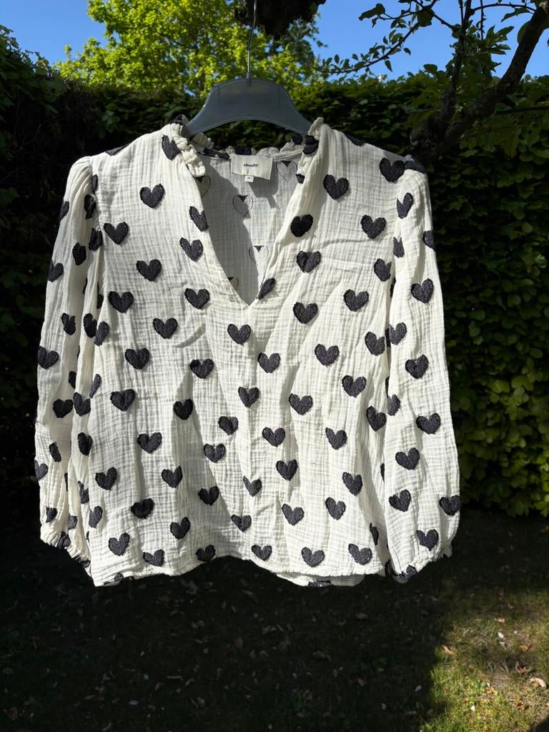 Blouse - maat M - beige/zwart - Shoeby, Ophalen of Verzenden, Zo goed als nieuw, Zwart