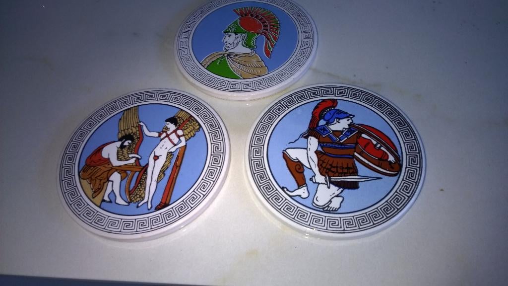 Glas onderzetters- glas - aardewerk - bamboe - kunststof, Ophalen of Verzenden, Zo goed als nieuw, Glas of Kopje