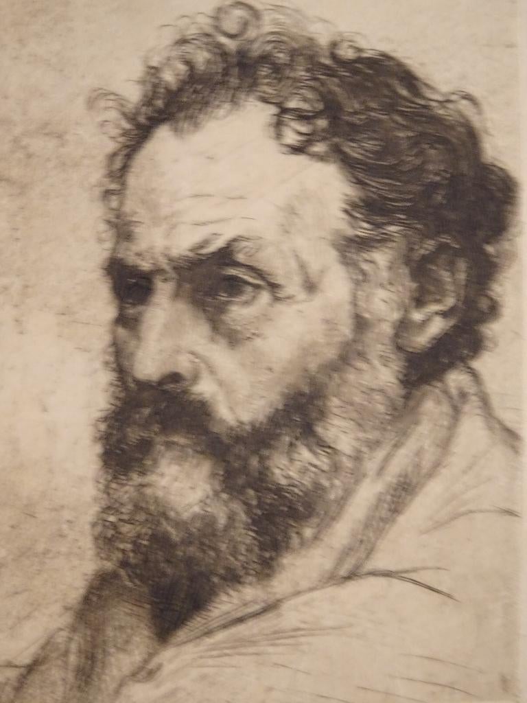 ets man met baard W. Bitter,1906, etser Dirk Harting, Verzenden