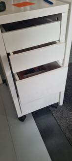 Bureau met ladekast - Wit, modern en praktisch, Huis en Inrichting, Kasten | Ladekasten, Ophalen, Gebruikt, 100 tot 150 cm, 3 of 4 laden