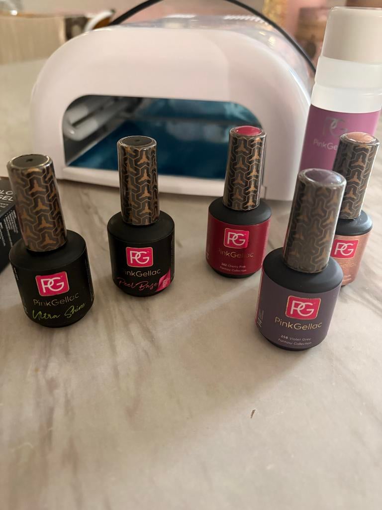 Complete Pink Gellac set met lamp en extra gel, Ophalen of Verzenden, Zo goed als nieuw, Overige typen