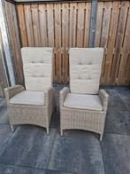 2 verstelbare wicker tuinstoelen van Kees Smit, Tuin en Terras, Tuinstoelen, Ophalen, Zo goed als nieuw, Wicker, Verstelbaar