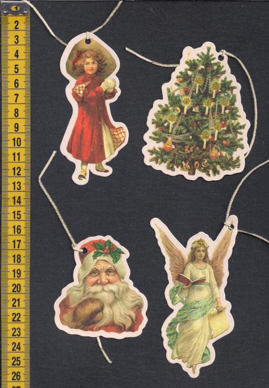 Geschenkhangers kerst poezieplaatjes met glitter (4x), Verzenden