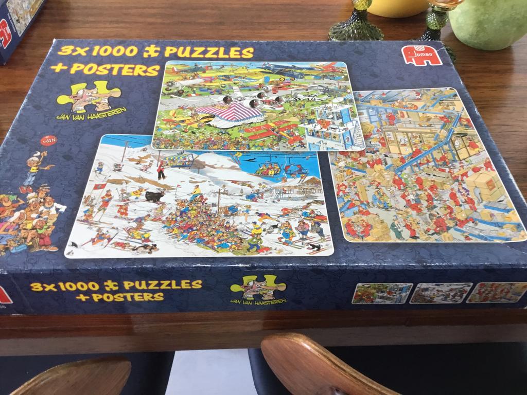 Jan v Haasteren puzzels 3x 1000st., Ophalen, 500 t/m 1500 stukjes, Zo goed als nieuw