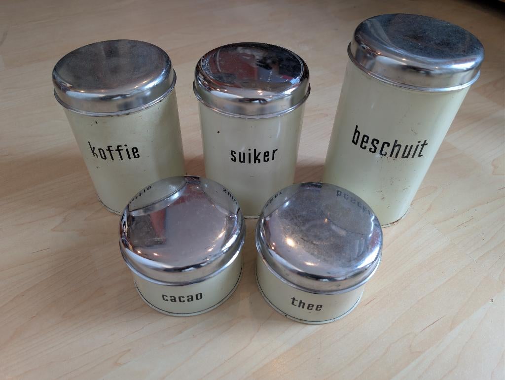 Vintage Brabantia voorraadblikken, Huis en Inrichting, Ophalen of Verzenden, Gebruikt