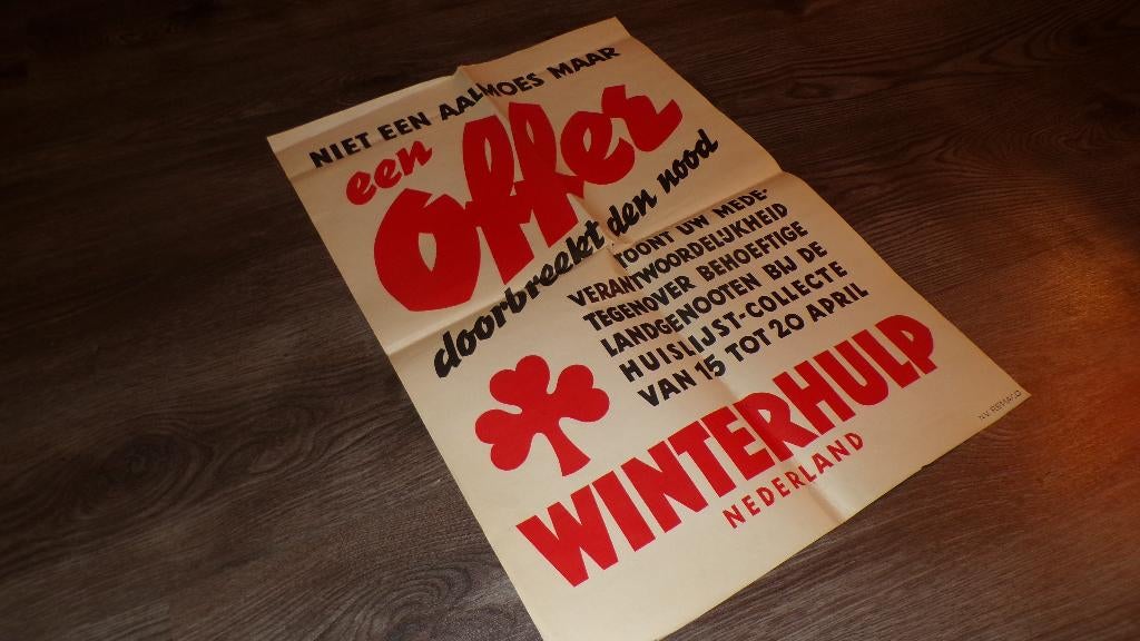 Winterhulp poster, Verzamelen, Militaria | Tweede Wereldoorlog, Ophalen of Verzenden, Overige soorten, Nederland, Foto of Poster