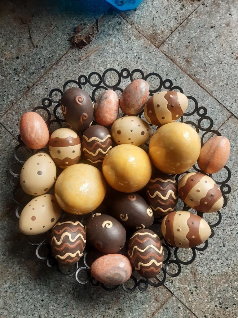 Decoratie paaseieren en kip/haan, Huis en Inrichting, Ophalen of Verzenden