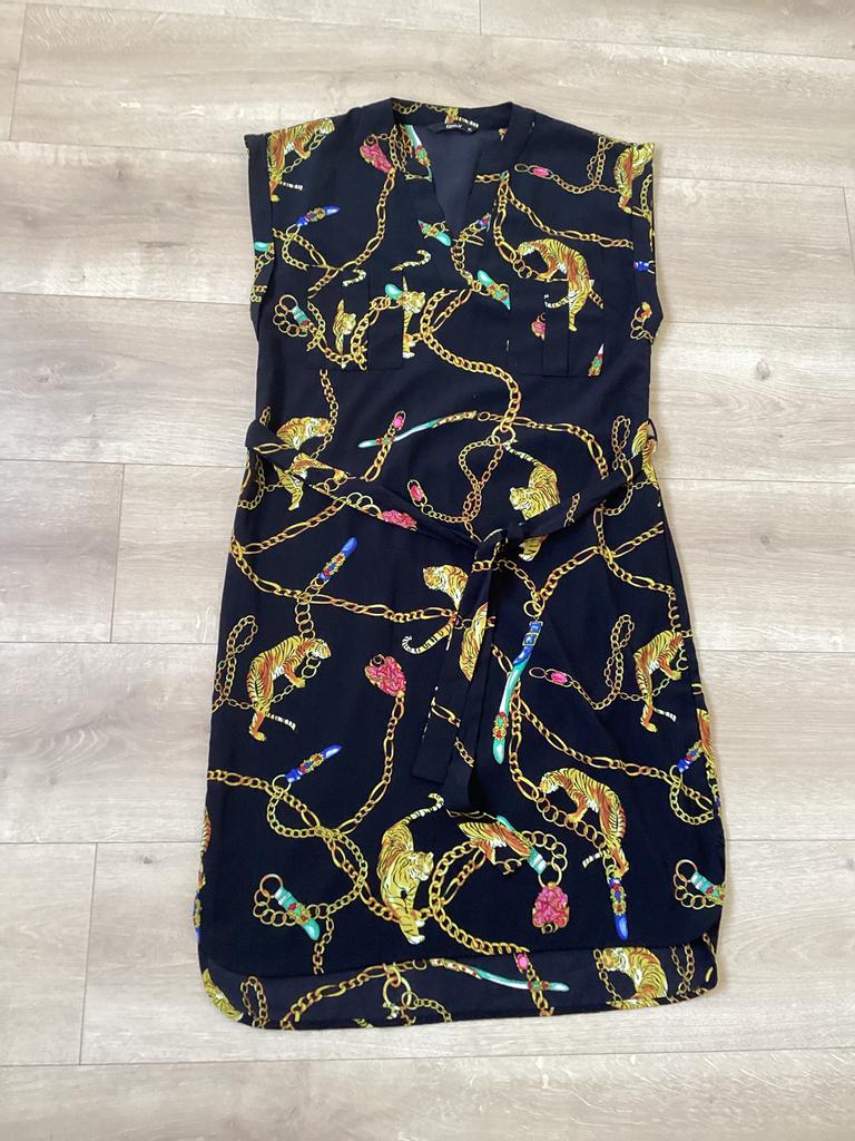 Jurk zwart tijgers Only maat 36, Kleding | Dames, Ophalen of Verzenden, Zo goed als nieuw, Maat 36 (S), Zwart