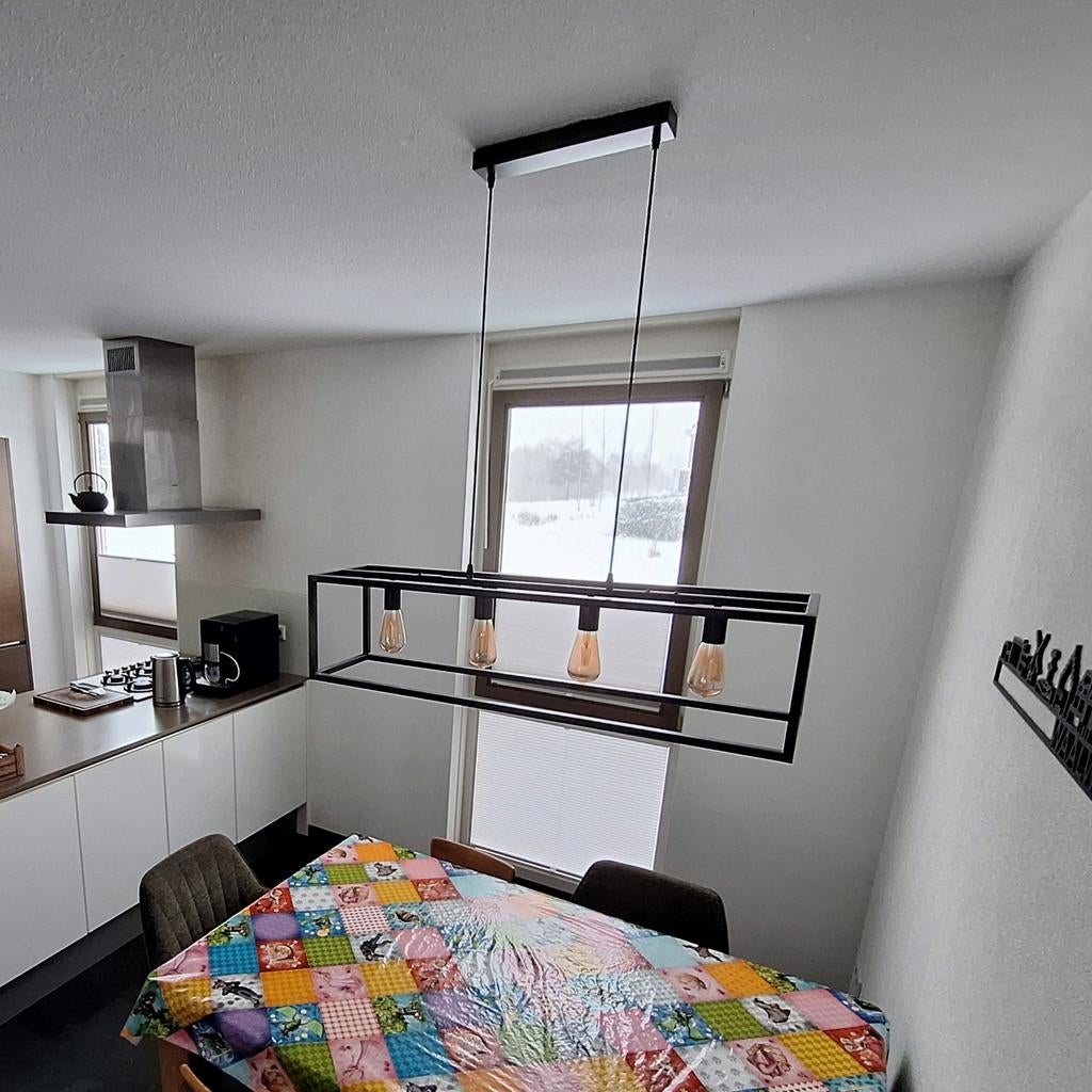 Hanglamp voor eettafel, metaal, 4 lichtpunten, Ophalen