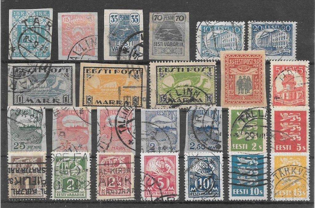 Estland 1918-1928 Diversen, Verzenden, Overige landen, Gestempeld